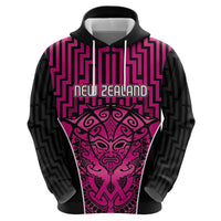 Custom Basketball New Zealand Hoodie Pink Maori Ta Moko Indigenous LT9 - Polynesian Pride