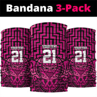 Basketball New Zealand Neck Gaiter Pink Maori Ta Moko Indigenous LT9