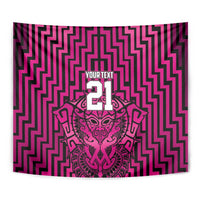 Custom Basketball New Zealand Tapestry Pink Maori Ta Moko Indigenous - Polynesian Pride