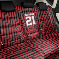 Custom Basketball New Zealand Back Car Seat Cover Red Maori Ta Moko Indigenous LT9 - Polynesian Pride