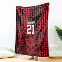 Custom Basketball New Zealand Blanket Red Maori Ta Moko Indigenous - Polynesian Pride