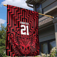 Custom Basketball New Zealand Garden Flag Red Maori Ta Moko Indigenous - Polynesian Pride