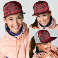 Basketball New Zealand Mesh Trucker Cap Red Maori Ta Moko Indigenous LT9 - Polynesian Pride