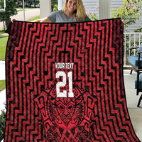 Custom Basketball New Zealand Quilt Red Maori Ta Moko Indigenous - Polynesian Pride