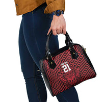 Custom Basketball New Zealand Shoulder Handbag Red Maori Ta Moko Indigenous - Polynesian Pride