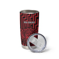 Custom Basketball New Zealand Tumbler Cup Red Maori Ta Moko Indigenous LT9 - Polynesian Pride