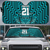Custom Basketball New Zealand Auto Sun Shade Teal Maori Ta Moko Indigenous LT9 Teal - Polynesian Pride