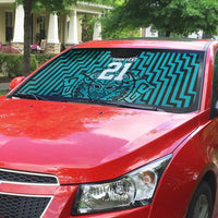 Custom Basketball New Zealand Auto Sun Shade Teal Maori Ta Moko Indigenous LT9 - Polynesian Pride