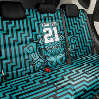 Custom Basketball New Zealand Back Car Seat Cover Teal Maori Ta Moko Indigenous - Polynesian Pride