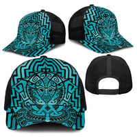Basketball New Zealand Baseball Net Cap Teal Maori Ta Moko Indigenous LT9 - Polynesian Pride
