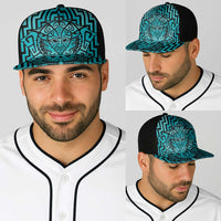 Basketball New Zealand Baseball Net Cap Teal Maori Ta Moko Indigenous - Polynesian Pride