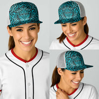 Basketball New Zealand Baseball Net Cap Teal Maori Ta Moko Indigenous LT9 - Polynesian Pride