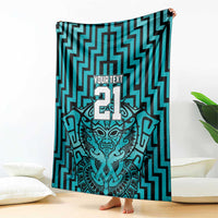 Custom Basketball New Zealand Blanket Teal Maori Ta Moko Indigenous - Polynesian Pride