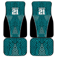 Custom Basketball New Zealand Car Mats Teal Maori Ta Moko Indigenous - Polynesian Pride
