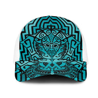 Basketball New Zealand Mesh Trucker Cap Teal Maori Ta Moko Indigenous - Polynesian Pride