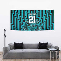 Custom Basketball New Zealand Tapestry Teal Maori Ta Moko Indigenous - Polynesian Pride