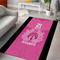 New Zealand Custom Area Rug Fire Basketball Maori Tribal Pink LT9 - Polynesian Pride