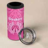 New Zealand Custom 4 in 1 Can Cooler Tumbler Fire Basketball Maori Tribal Pink - Polynesian Pride