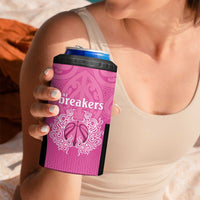 New Zealand Custom 4 in 1 Can Cooler Tumbler Fire Basketball Maori Tribal Pink - Polynesian Pride