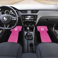 New Zealand Custom Car Mats Fire Basketball Maori Tribal Pink LT9 Set 2pcs - Front Pink - Polynesian Pride