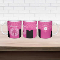 New Zealand Custom Ceramic Mug Fire Basketball Maori Tribal Pink LT9 - Polynesian Pride