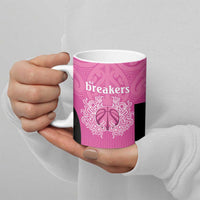 New Zealand Custom Ceramic Mug Fire Basketball Maori Tribal Pink LT9 - Polynesian Pride