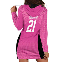 New Zealand Custom Hoodie Dress Fire Basketball Maori Tribal Pink LT9 - Polynesian Pride