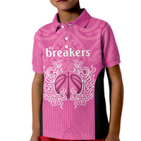 New Zealand Custom Kid Polo Shirt Fire Basketball Maori Tribal Pink LT9 Kid Pink - Polynesian Pride