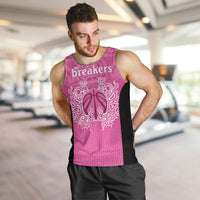 New Zealand Custom Men Tank Top Fire Basketball Maori Tribal Pink - Polynesian Pride