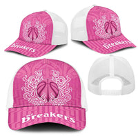 New Zealand Mesh Trucker Cap Fire Basketball Maori Tribal Pink - Polynesian Pride