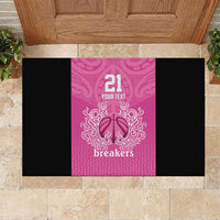 New Zealand Custom Rubber Doormat Fire Basketball Maori Tribal Pink LT9 Pink - Polynesian Pride