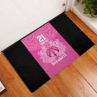 New Zealand Custom Rubber Doormat Fire Basketball Maori Tribal Pink LT9 - Polynesian Pride