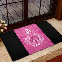New Zealand Custom Rubber Doormat Fire Basketball Maori Tribal Pink LT9 - Polynesian Pride