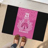 New Zealand Custom Rubber Doormat Fire Basketball Maori Tribal Pink LT9 - Polynesian Pride