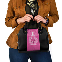 New Zealand Custom Shoulder Handbag Fire Basketball Maori Tribal Pink LT9 - Polynesian Pride