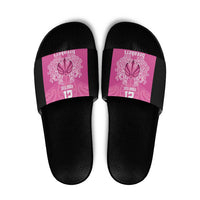 New Zealand Custom Slide Sandals Fire Basketball Maori Tribal Pink LT9 Pink - Polynesian Pride
