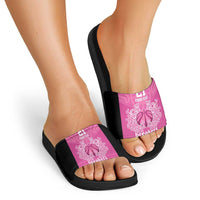 New Zealand Custom Slide Sandals Fire Basketball Maori Tribal Pink LT9 - Polynesian Pride