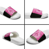 New Zealand Custom Slide Sandals Fire Basketball Maori Tribal Pink LT9 - Polynesian Pride