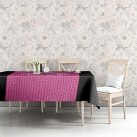 New Zealand Custom Tablecloth Fire Basketball Maori Tribal Pink - Polynesian Pride