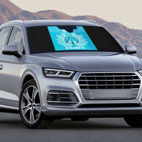 New Zealand Custom Auto Sun Shade Fire Basketball Maori Tribal Sky Blue - Polynesian Pride