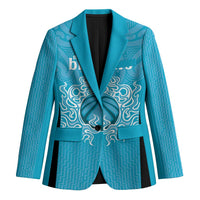 New Zealand Custom Blazer Fire Basketball Maori Tribal Sky Blue LT9 Unisex Blue - Polynesian Pride