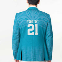 New Zealand Custom Blazer Fire Basketball Maori Tribal Sky Blue LT9 - Polynesian Pride