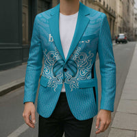 New Zealand Custom Blazer Fire Basketball Maori Tribal Sky Blue LT9 - Polynesian Pride