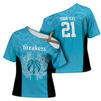 New Zealand Custom Cross Shoulder Shirt Fire Basketball Maori Tribal Sky Blue LT9 - Polynesian Pride