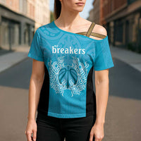 New Zealand Custom Cross Shoulder Shirt Fire Basketball Maori Tribal Sky Blue LT9 - Polynesian Pride