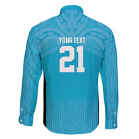 New Zealand Custom Family Matching Summer Maxi Dress and Hawaiian Shirt Fire Basketball Maori Tribal Sky Blue - Polynesian Pride