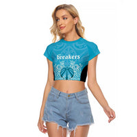New Zealand Custom Raglan Cropped T Shirt Fire Basketball Maori Tribal Sky Blue - Polynesian Pride