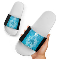 New Zealand Custom Slide Sandals Fire Basketball Maori Tribal Sky Blue LT9 - Polynesian Pride