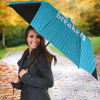 New Zealand Custom Umbrella Fire Basketball Maori Tribal Sky Blue - Polynesian Pride