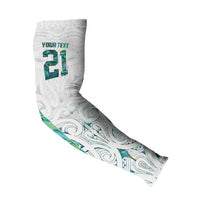 Custom New Zealand Aotearoa Arm Sleeves Green Maori Paua Shell Indigenous - Polynesian Pride
